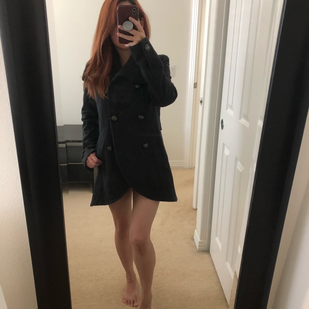 Wool Large collar coat